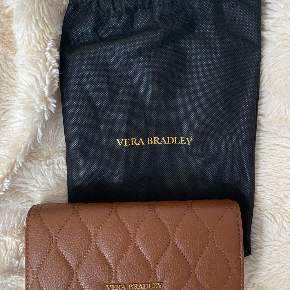 Vera Bradley Leather Audrey Wallet cognac NWT